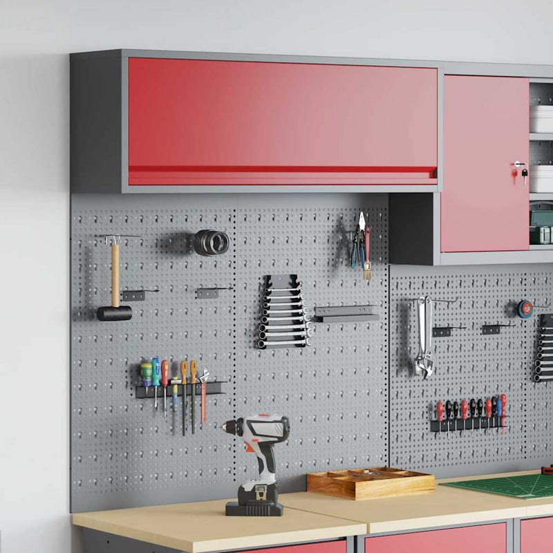 Chargez l'image dans la visionneuse de la galerie, Vidaxl gereedschapskast set met plank 3 pcs rood gepoedercoat staal