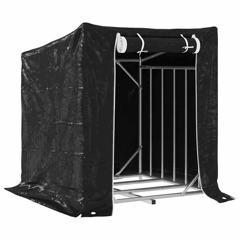 Load image into Gallery viewer, Vidaxl haardhoutrek met regenhoes 100,5x100,5x110,5 cm staal