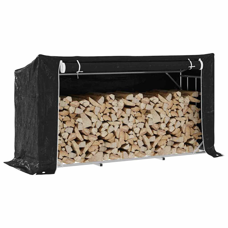 Load image into Gallery viewer, Vidaxl haardhoutrek met regenhoes 200,5x60,5x110,5 cm staal