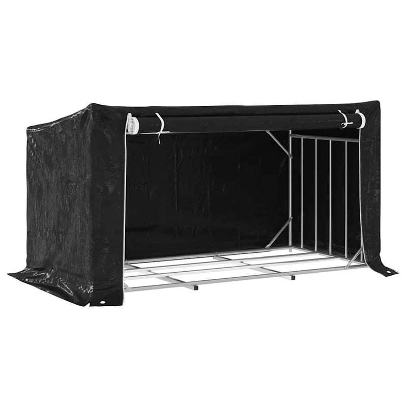 Load image into Gallery viewer, Vidaxl haardhoutrek met regenhoes 200,5x100,5x110,5 cm staal