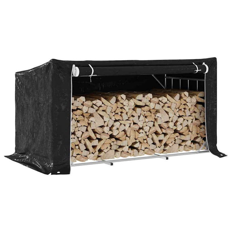 Load image into Gallery viewer, Vidaxl haardhoutrek met regenhoes 200,5x100,5x110,5 cm staal