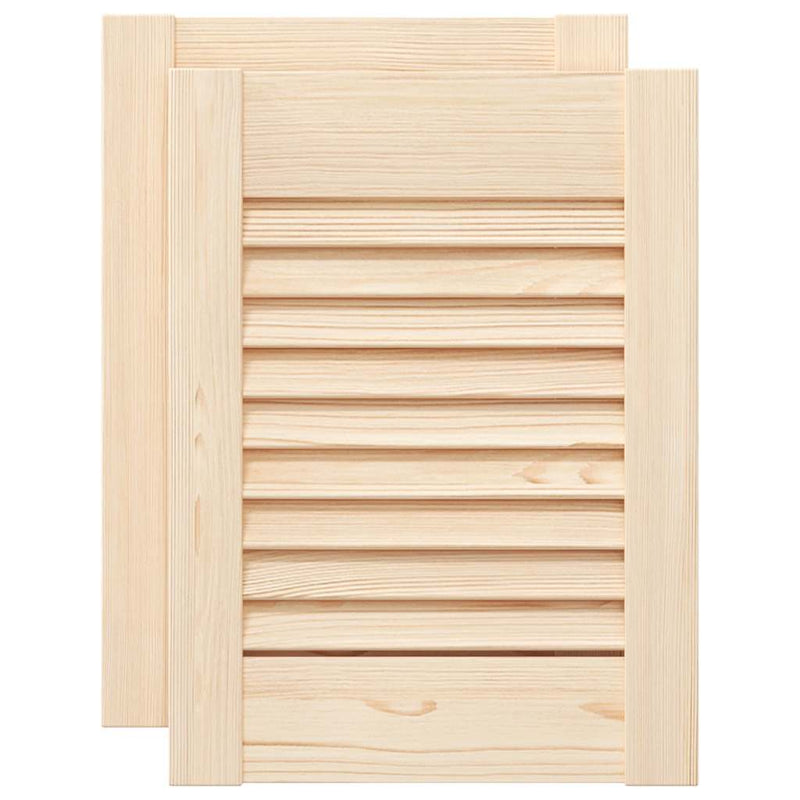 Afbeelding laden in galerijviewer, Vidaxl kastdeuren met lamellen 2 st 39,5x29,5 cm massief grenenhout