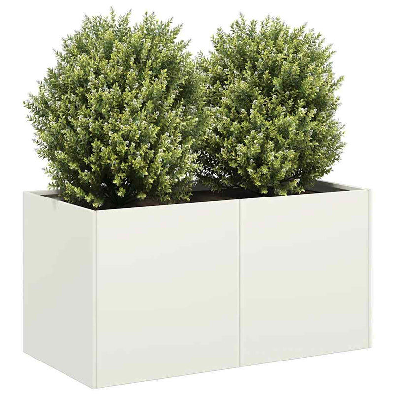 Afbeelding laden in galerijviewer, Vidaxl plantenbak 80x40x40 cm koudgewalst staal wit