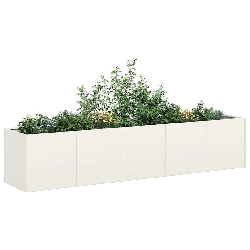 Afbeelding laden in galerijviewer, Vidaxl plantenbak 200x40x40 cm koudgewalst staal wit