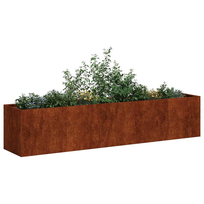 Afbeelding laden in galerijviewer, Vidaxl plantenbak roestig 200x40x40 cm weervast staal