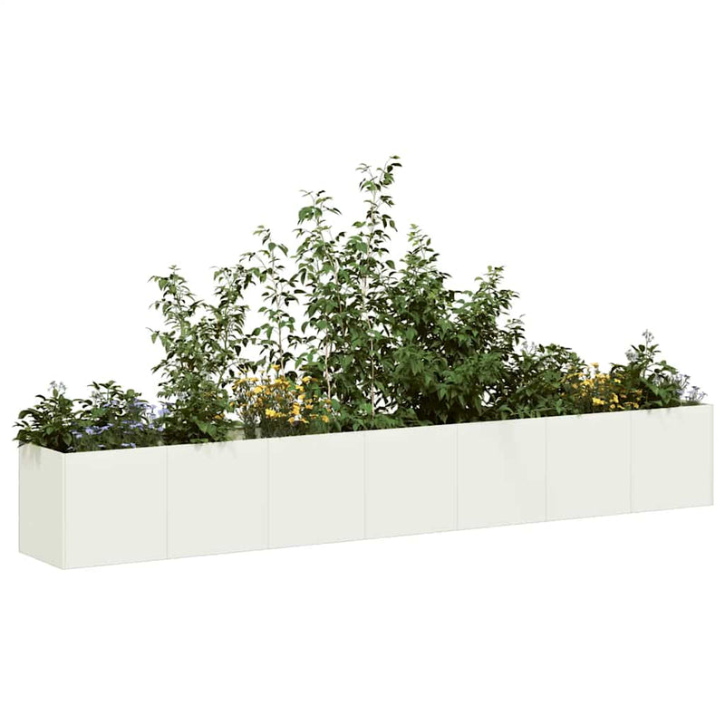 Afbeelding laden in galerijviewer, Vidaxl plantenbak 280x40x40 cm koudgewalst staal wit