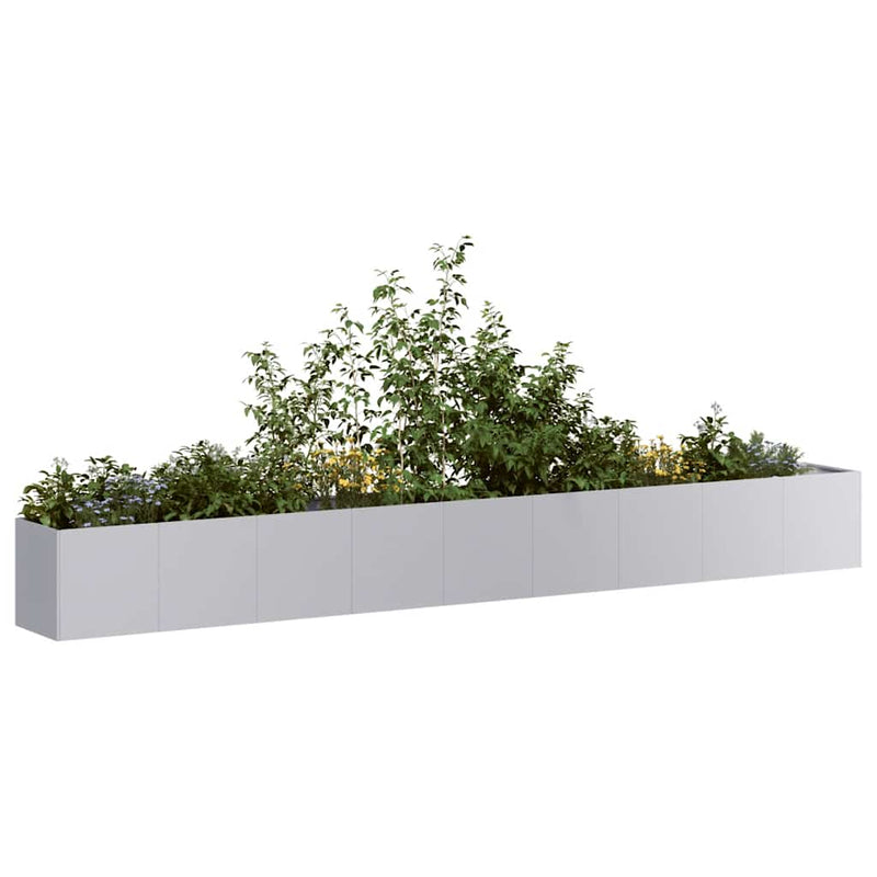 Afbeelding laden in galerijviewer, Vidaxl plantenbak 360x40x40 cm gegalvaniseerd staal