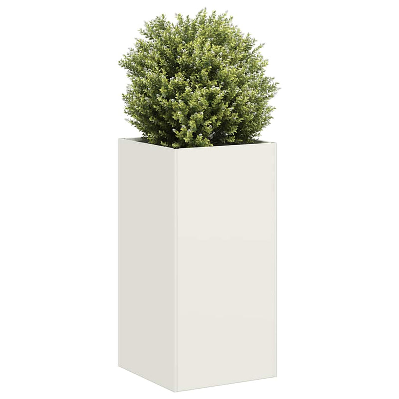 Afbeelding laden in galerijviewer, Vidaxl plantenbak 40x40x80 cm koudgewalst staal wit