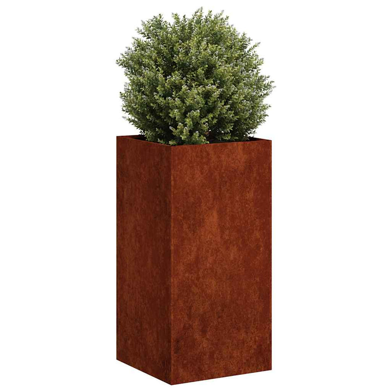 Afbeelding laden in galerijviewer, Vidaxl plantenbak roestig 40x40x80 cm weervast staal