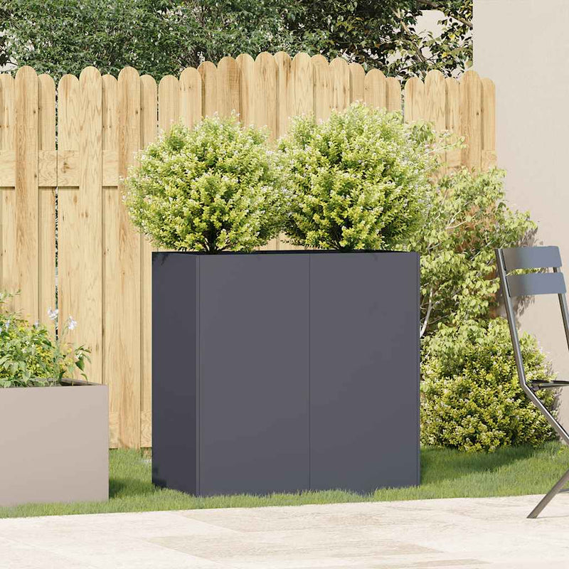 Afbeelding laden in galerijviewer, Vidaxl plantenbak 80x40x80 cm koudgewalst staal antracietkleurig