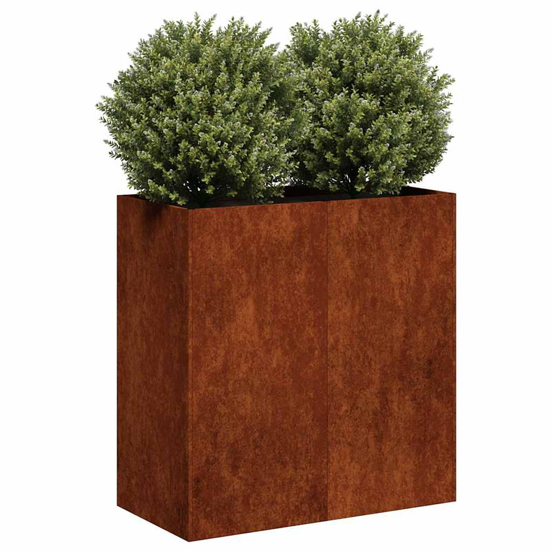 Afbeelding laden in galerijviewer, Vidaxl plantenbak roestig 80x40x80 cm weervast staal