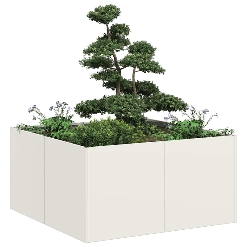 ギャラリービューアに画像をロードする, Vidaxl plantenbak 80x80x40 cm koudgewalst staal wit