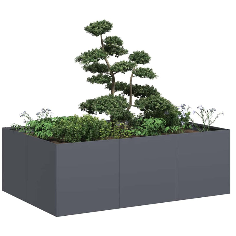 Afbeelding laden in galerijviewer, Vidaxl plantenbak 120x80x40 cm staal antracietkleurig