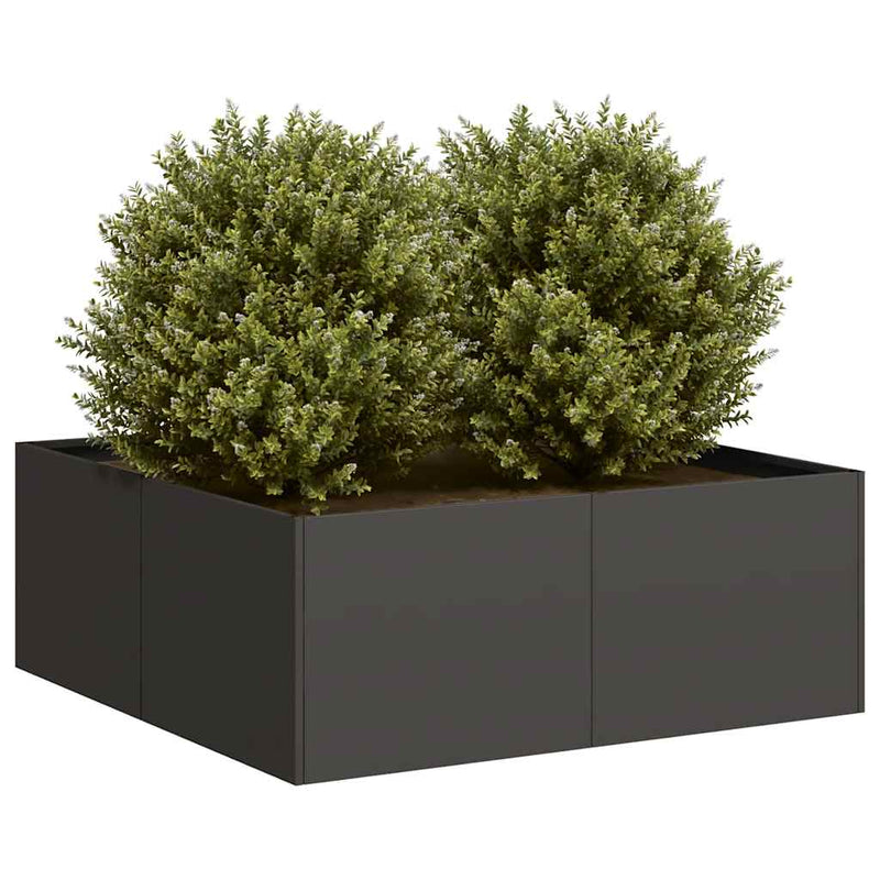 Afbeelding laden in galerijviewer, Vidaxl plantenbak 80x80x30 cm staal zwart