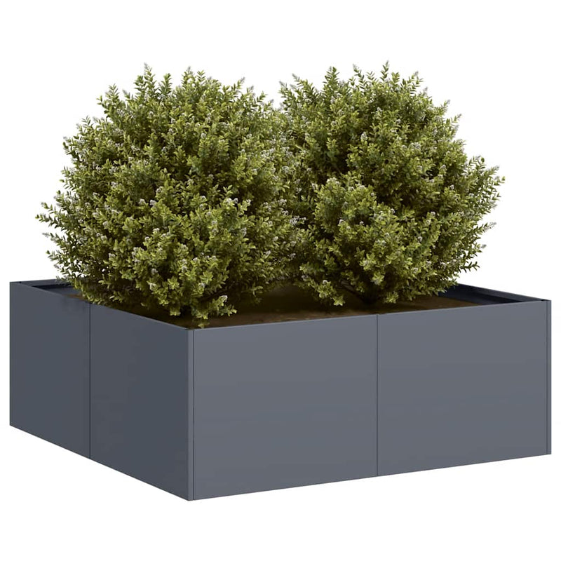 Afbeelding laden in galerijviewer, Vidaxl plantenbak 80x80x30 cm staal antracietkleurig