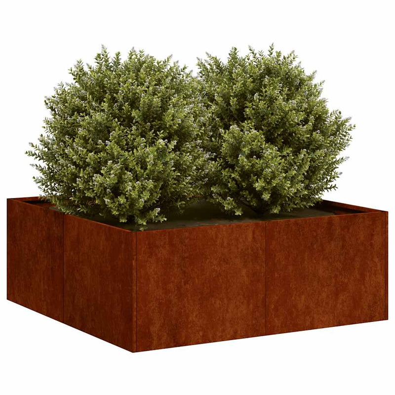 Afbeelding laden in galerijviewer, Vidaxl plantenbak roestig 80x80x30 cm weervast staal