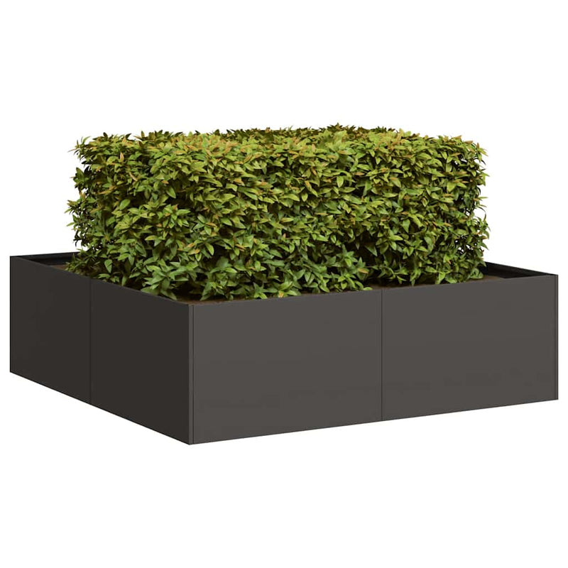 Afbeelding laden in galerijviewer, Vidaxl plantenbak 100x100x30 cm staal zwart