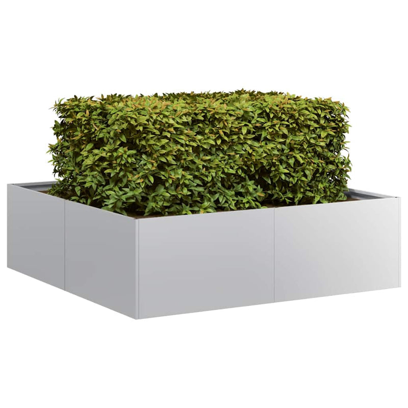 Afbeelding laden in galerijviewer, Vidaxl plantenbak 100x100x30 cm gegalvaniseerd staal