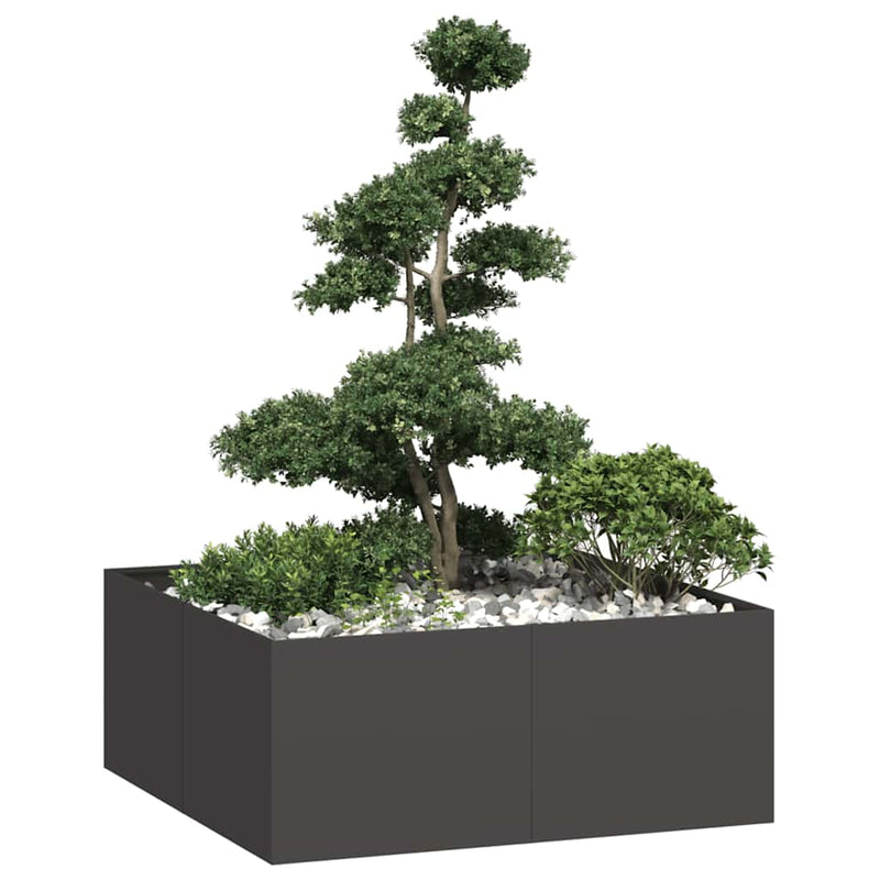 Afbeelding laden in galerijviewer, Vidaxl plantenbak 100x100x40 cm staal zwart