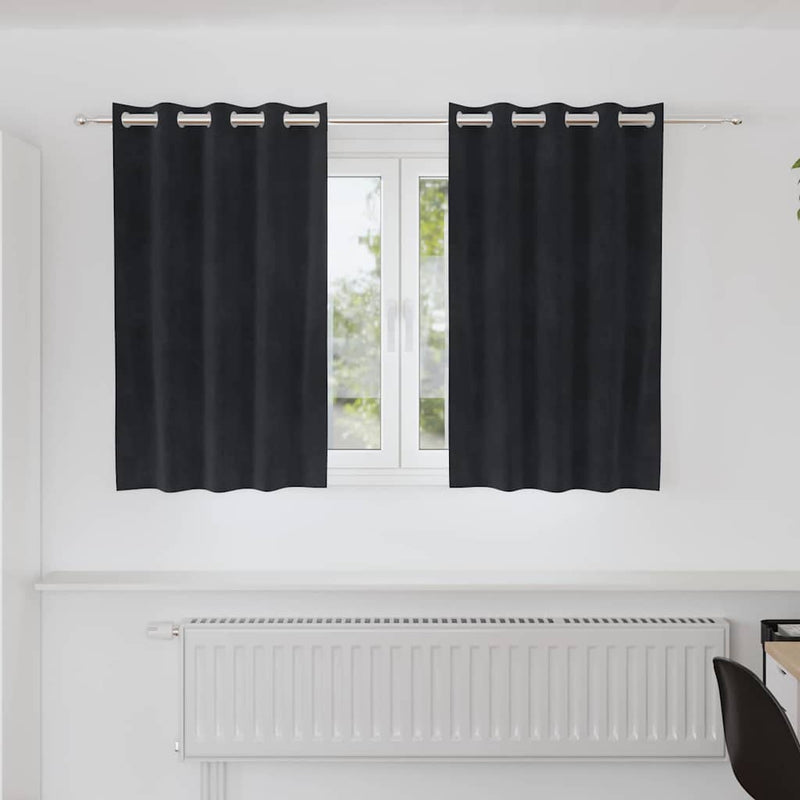 ギャラリービューアに画像をロードする, Vidaxl verduisterende gordijnen 2 pcs zwart 140 x 140 cm fluweel