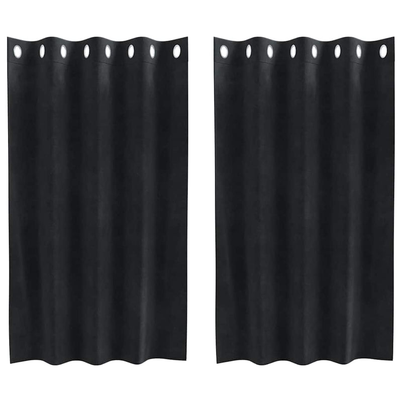 ギャラリービューアに画像をロードする, Vidaxl verduisterende gordijnen 2 pcs zwart 140 x 140 cm fluweel