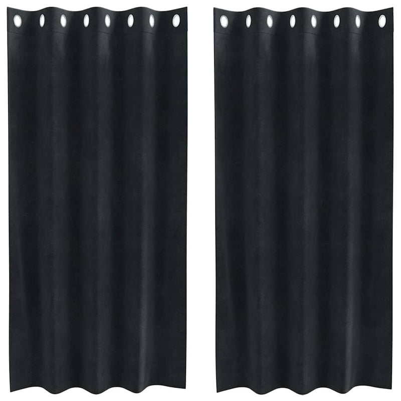 ギャラリービューアに画像をロードする, Vidaxl verduisterende gordijnen 2 pcs zwart 140 x 175 cm fluweel