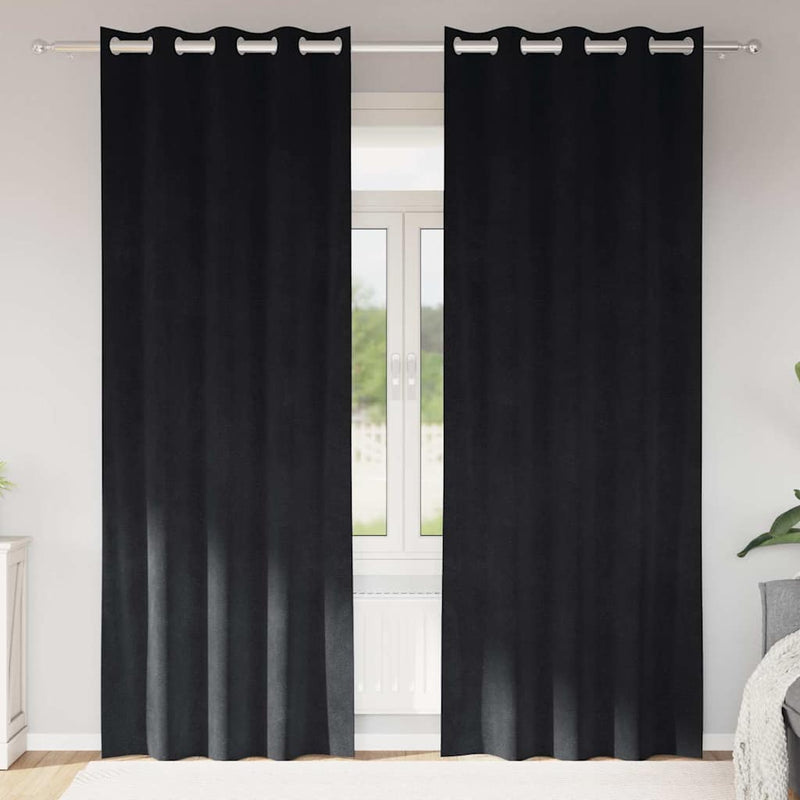 ギャラリービューアに画像をロードする, Vidaxl verduisterende gordijnen 2 pcs zwart 140 x 225 cm fluweel