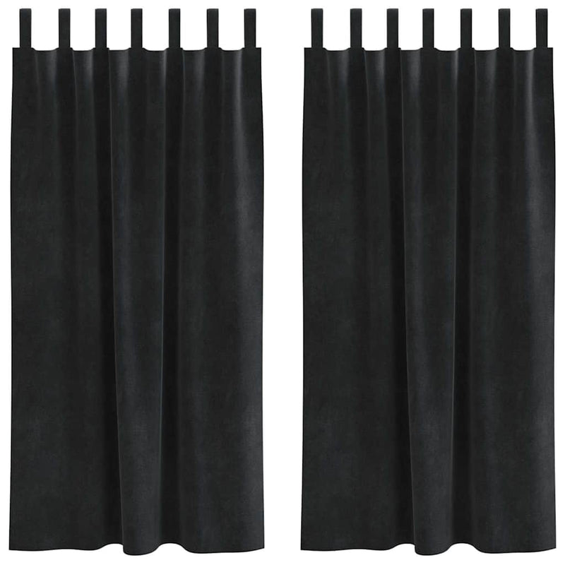 Chargez l'image dans la visionneuse de la galerie, Vidaxl verduisterende gordijnen 2 pcs zwart 140 x 175 cm fluweel