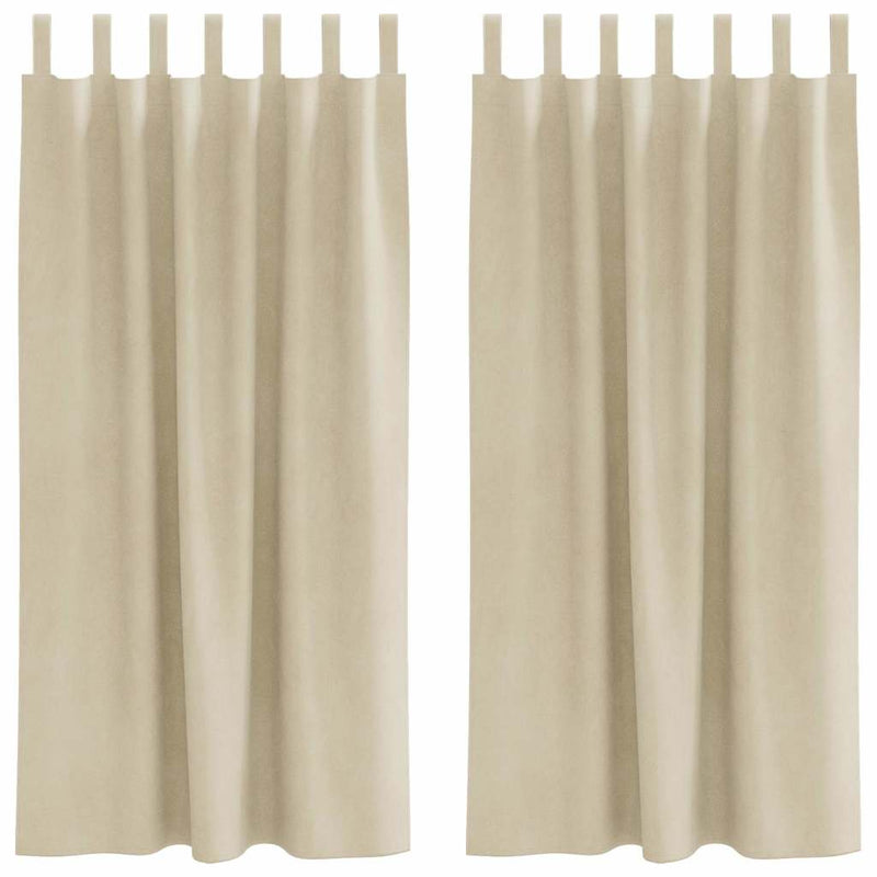 Chargez l'image dans la visionneuse de la galerie, Vidaxl verduisterende gordijnen 2 pcs crème 140 x 175 cm fluweel