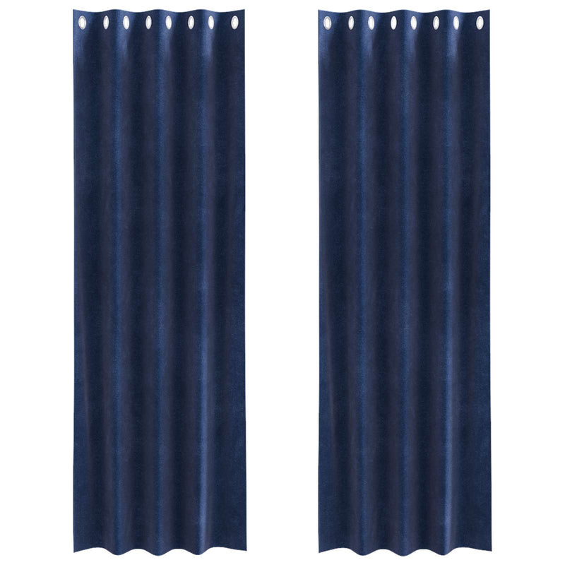 ギャラリービューアに画像をロードする, Vidaxl verduisterende gordijnen 2 pcs donkerblauw 140 x 225 cm fluweel