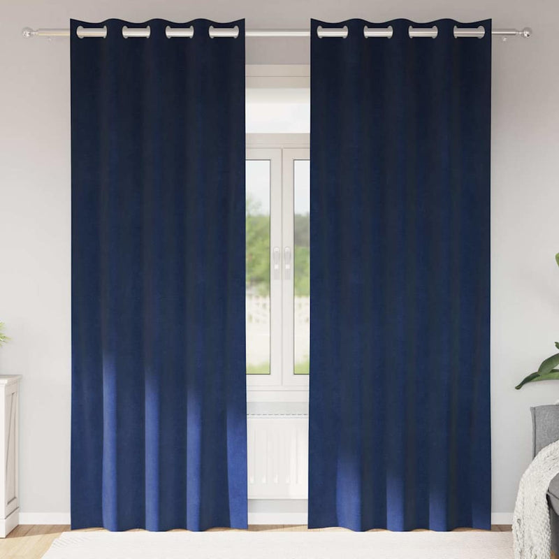 ギャラリービューアに画像をロードする, Vidaxl verduisterende gordijnen 2 pcs donkerblauw 140 x 245 cm fluweel