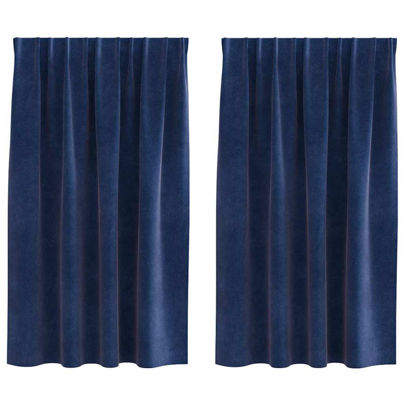 ギャラリービューアに画像をロードする, Vidaxl verduisterende gordijnen 2 pcs donkerblauw 140 x 140 cm fluweel