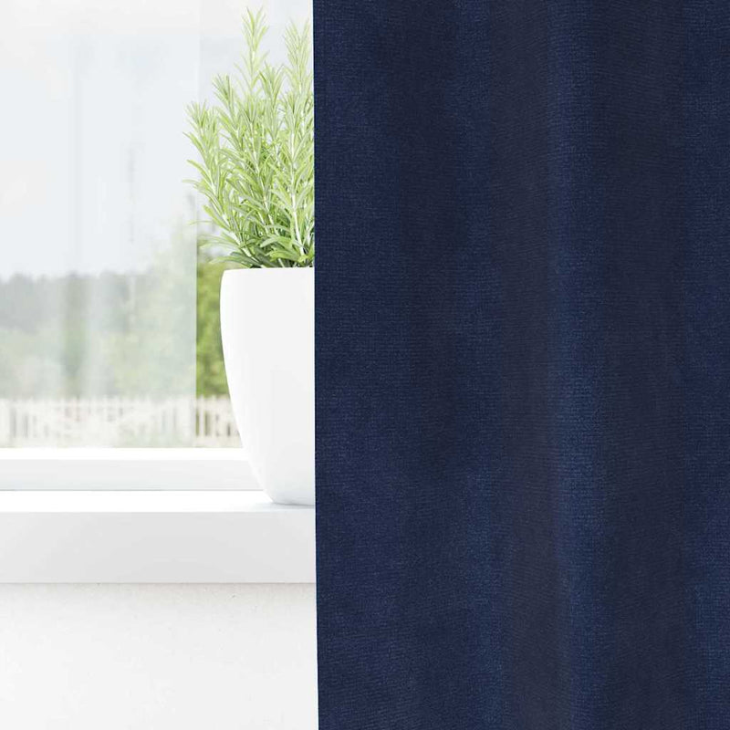 ギャラリービューアに画像をロードする, Vidaxl verduisterende gordijnen 2 pcs donkerblauw 140 x 175 cm fluweel