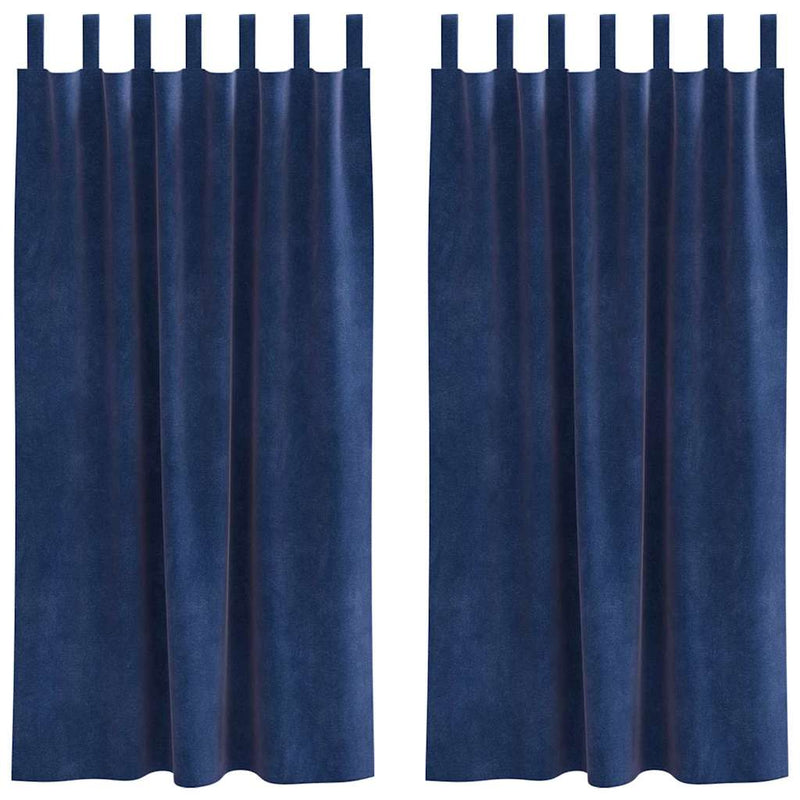 ギャラリービューアに画像をロードする, Vidaxl verduisterende gordijnen 2 pcs donkerblauw 140 x 175 cm fluweel