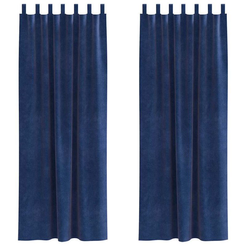 ギャラリービューアに画像をロードする, Vidaxl verduisterende gordijnen 2 pcs donkerblauw 140 x 225 cm fluweel