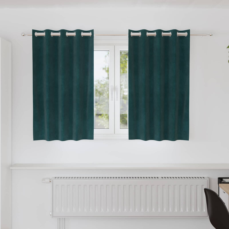 Afbeelding laden in galerijviewer, Vidaxl verduisterende gordijnen 2 pcs donkergroen 140 x 140 cm fluweel