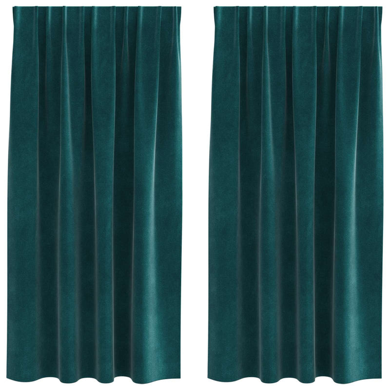 ギャラリービューアに画像をロードする, Vidaxl verduisterende gordijnen 2 pcs donkergroen 140 x 175 cm fluweel