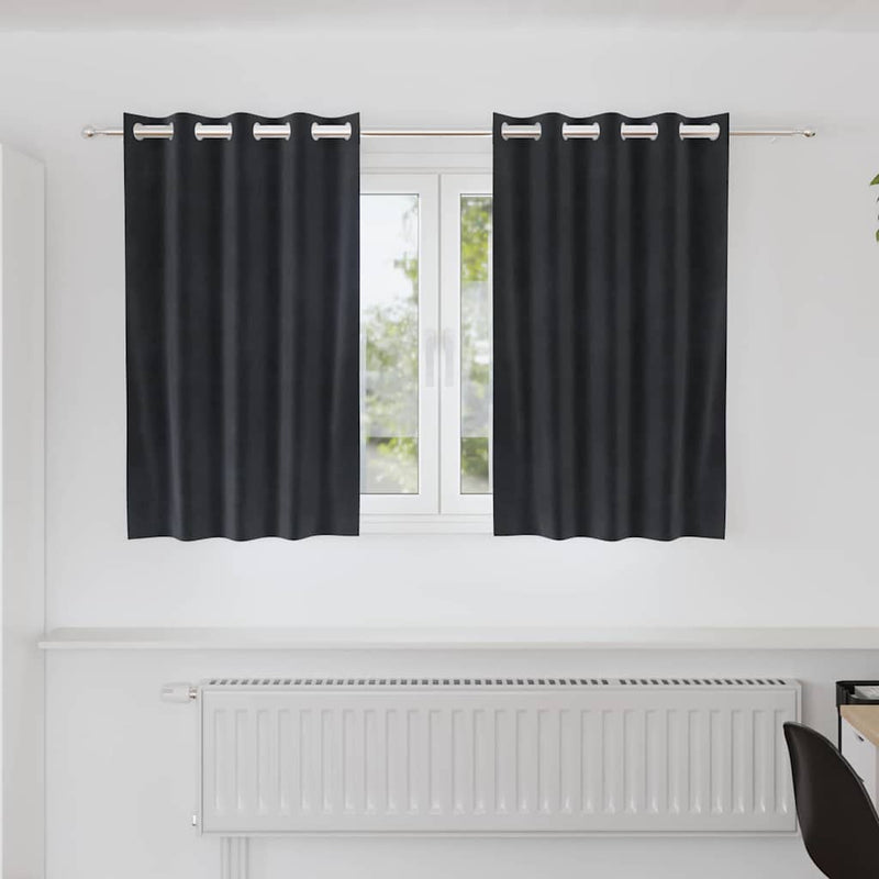 Afbeelding laden in galerijviewer, Vidaxl verduisterende gordijnen 2 pcs donkergrijs 140 x 140 cm fluweel