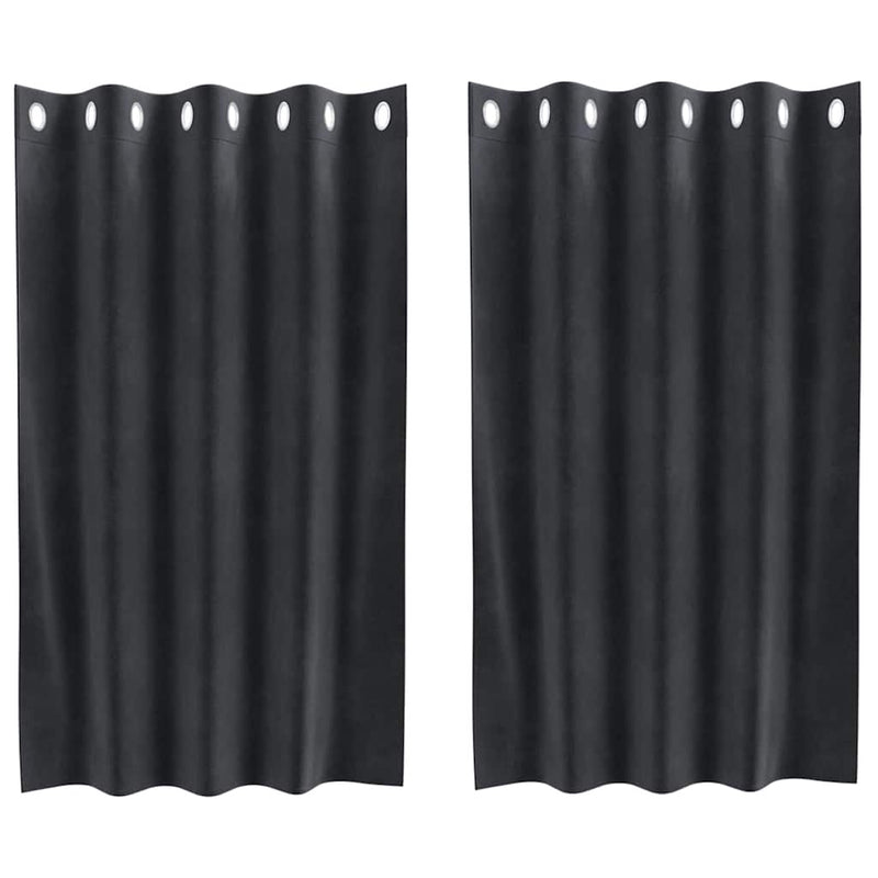 Afbeelding laden in galerijviewer, Vidaxl verduisterende gordijnen 2 pcs donkergrijs 140 x 140 cm fluweel