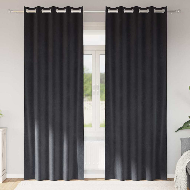 Afbeelding laden in galerijviewer, Vidaxl verduisterende gordijnen 2 pcs donkergrijs 140 x 260 cm fluweel