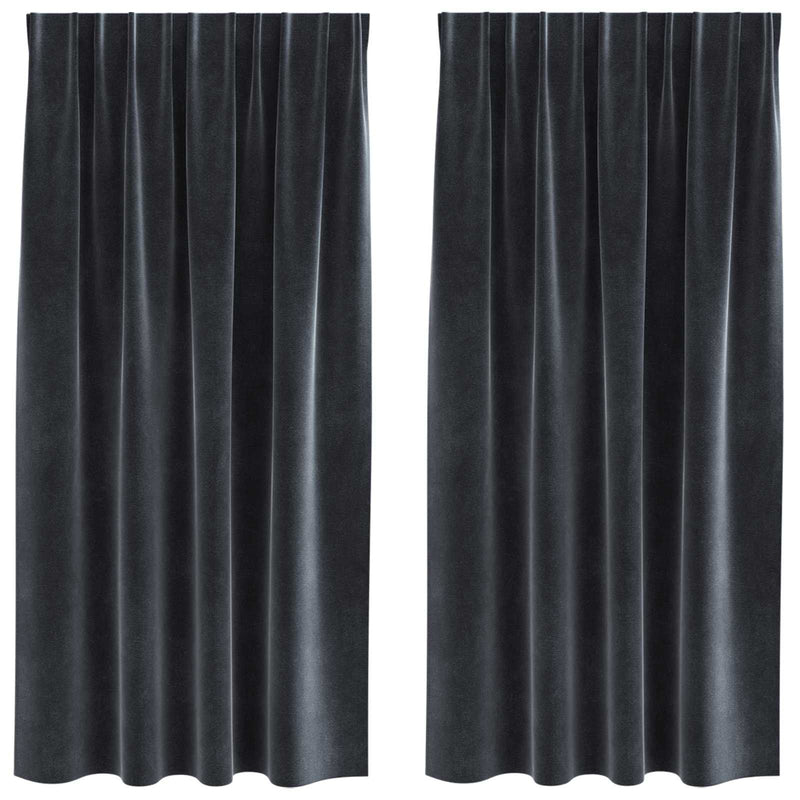 Chargez l'image dans la visionneuse de la galerie, Vidaxl verduisterende gordijnen 2 pcs donkergrijs 140 x 175 cm fluweel