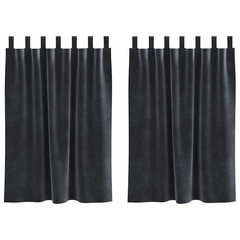 Chargez l'image dans la visionneuse de la galerie, Vidaxl verduisterende gordijnen 2 pcs donkergrijs 140 x 140 cm fluweel