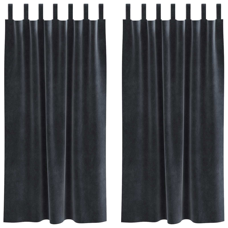 Chargez l'image dans la visionneuse de la galerie, Vidaxl verduisterende gordijnen 2 pcs donkergrijs 140 x 175 cm fluweel