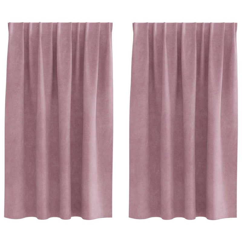 Afbeelding laden in galerijviewer, Vidaxl verduisterende gordijnen 2 pcs donkerroze 140 x 140 cm fluweel