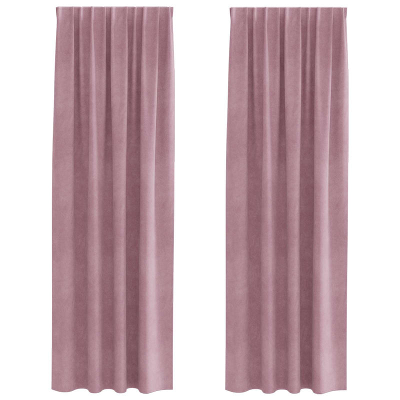 Afbeelding laden in galerijviewer, Vidaxl verduisterende gordijnen 2 pcs donkerroze 140 x 225 cm fluweel