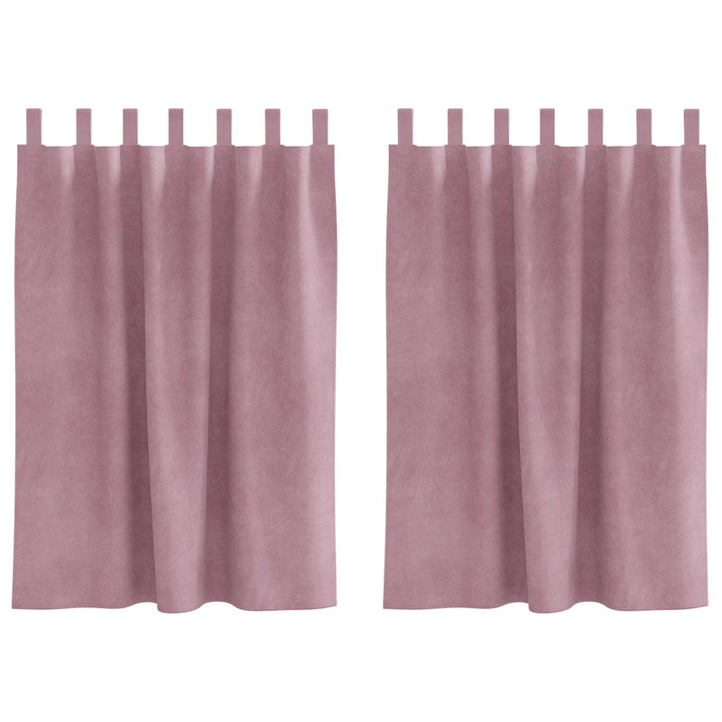 Afbeelding laden in galerijviewer, Vidaxl verduisterende gordijnen 2 pcs donkerroze 140 x 140 cm fluweel