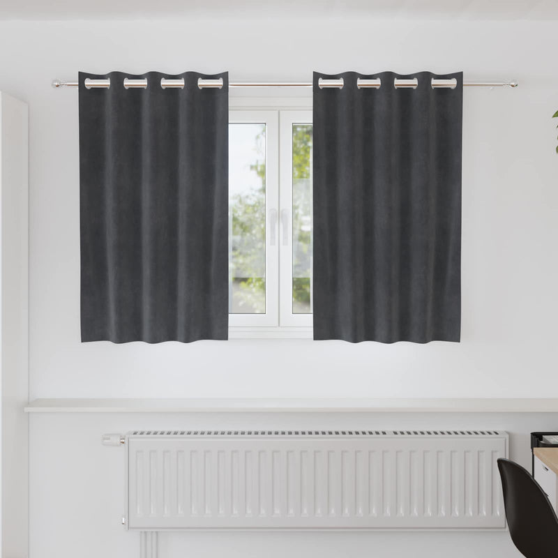 Afbeelding laden in galerijviewer, Vidaxl verduisterende gordijnen 2 pcs lichtgrijs 140 x 140 cm fluweel