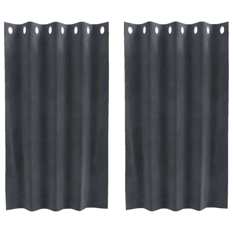 Afbeelding laden in galerijviewer, Vidaxl verduisterende gordijnen 2 pcs lichtgrijs 140 x 140 cm fluweel
