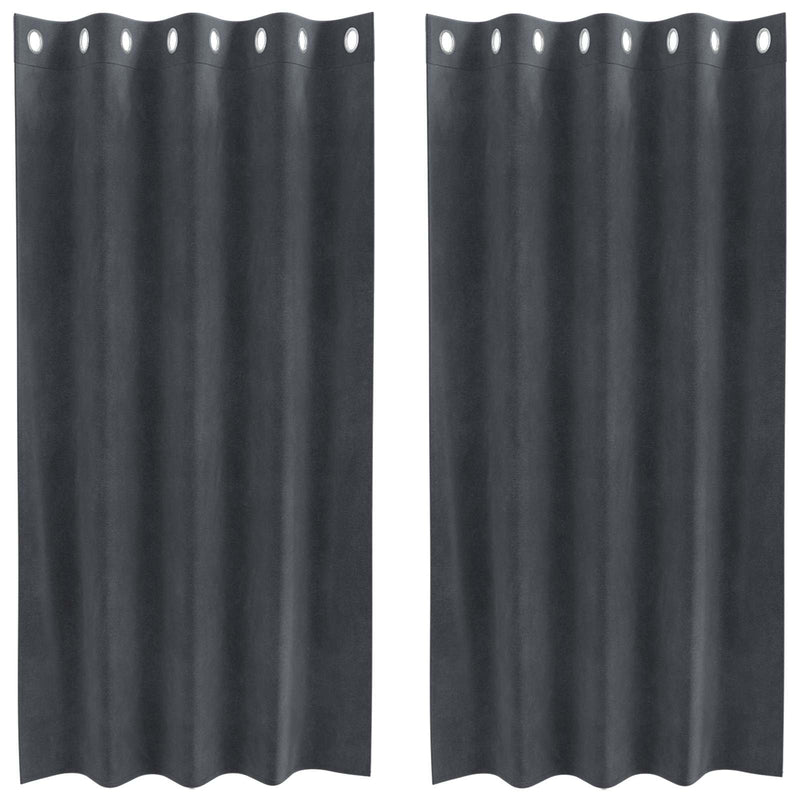 ギャラリービューアに画像をロードする, Vidaxl verduisterende gordijnen 2 pcs lichtgrijs 140 x 175 cm fluweel
