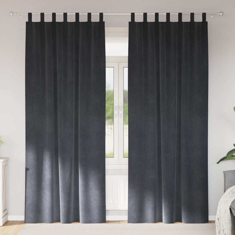 Afbeelding laden in galerijviewer, Vidaxl verduisterende gordijnen 2 pcs lichtgrijs 140 x 260 cm fluweel